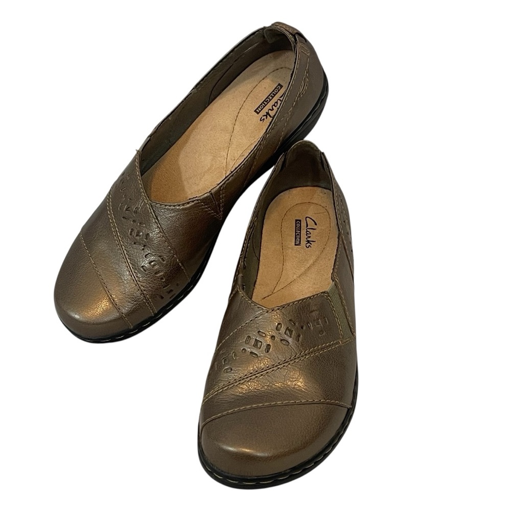 Clarks Collection Evianna Bronze Slip-On Flat Loafer